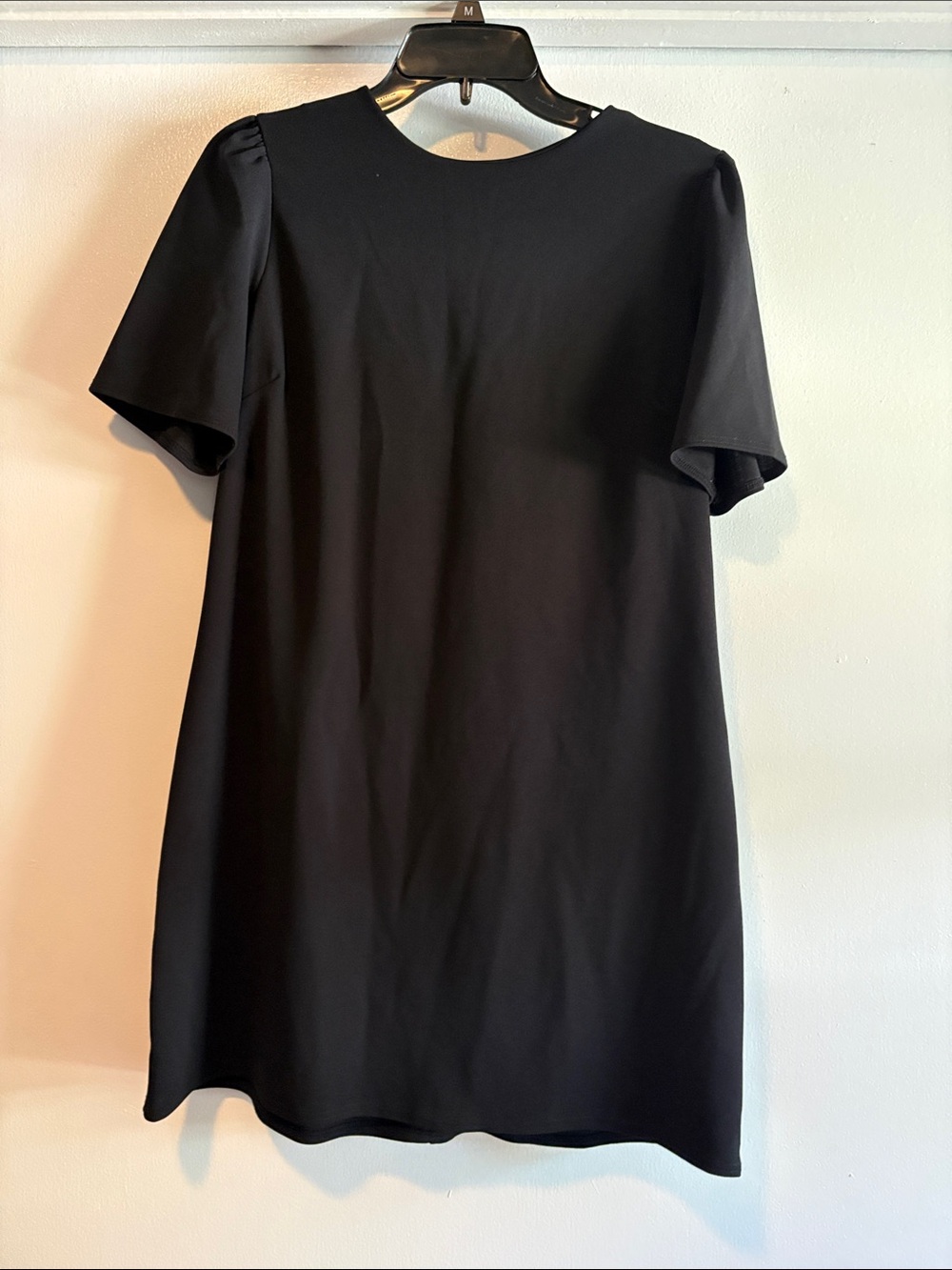 Classic Black Short-Sleeve Shift Dress